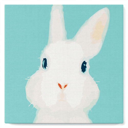 Mini Peinture par Numéros petit format 20x20cm avec cadre Lapin blanc