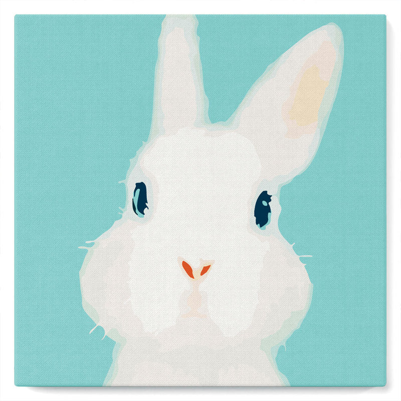 Mini Peinture par Numéros petit format 20x20cm avec cadre Lapin blanc