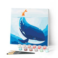 Mini Peinture Par Numéros 20X20Cm Avec Cadre Baleine Bleue