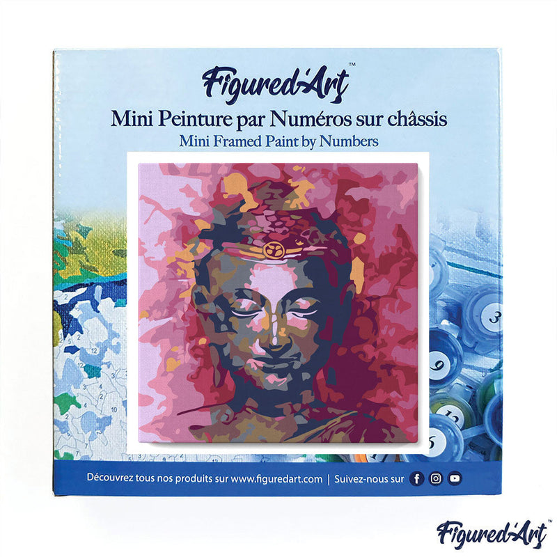 Mini Peinture Par Numéros 20X20Cm Avec Cadre Bouddha Précieux
