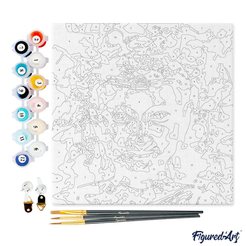 Mini Peinture Par Numéros 20X20Cm Avec Cadre Bouddha Précieux