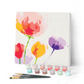 Mini Peinture Par Numéros 20X20Cm Avec Cadre Fleurs En Couleurs