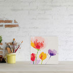 Mini Peinture Par Numéros 20X20Cm Avec Cadre Fleurs En Couleurs