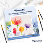 Mini Peinture Par Numéros 20X20Cm Avec Cadre Fleurs En Couleurs