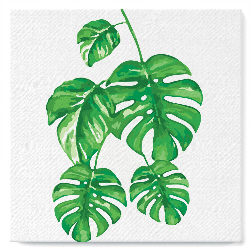Mini Peinture Par Numéros 20X20Cm Avec Cadre Feuilles