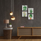 Mini Peinture Par Numéros 20X20Cm Avec Cadre Feuilles