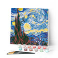 Mini Peinture Par Numéros 20X20Cm Avec Cadre Van Gogh Nuit Etoilée