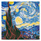 Mini Peinture Par Numéros 20X20Cm Avec Cadre Van Gogh Nuit Etoilée