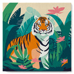 Mini Peinture Par Numéros 20X20Cm Avec Cadre Tigre Du Bengale Tropical