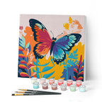 Mini Peinture Par Numéros 20X20Cm Avec Cadre Papillon Tropical