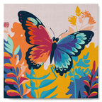 Mini Peinture Par Numéros 20X20Cm Avec Cadre Papillon Tropical