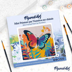 Mini Peinture Par Numéros 20X20Cm Avec Cadre Papillon Tropical