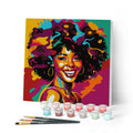 Mini Paint By Numbers 20X20Cm With Frame Pop Art Afro Woman