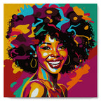Mini Paint By Numbers 20X20Cm With Frame Pop Art Afro Woman
