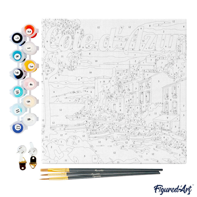 Mini Peinture Par Numéros 20X20Cm Avec Cadre Côte D'Azur