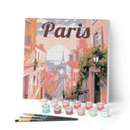 Mini Peinture Par Numéros 20X20Cm Avec Cadre Vue De Paris