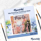 Mini Peinture Par Numéros 20X20Cm Avec Cadre Vue De Paris