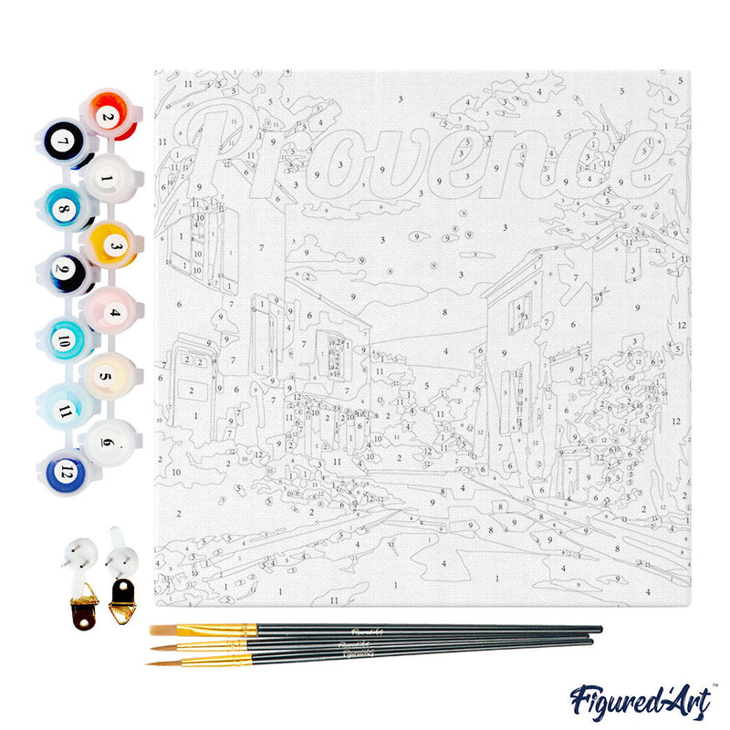 Mini Peinture Par Numéros 20X20Cm Avec Cadre Printemps En Provence