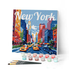 Mini Peinture Par Numéros 20X20Cm Avec Cadre New York