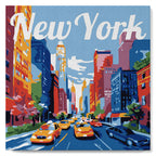 Mini Peinture Par Numéros 20X20Cm Avec Cadre New York