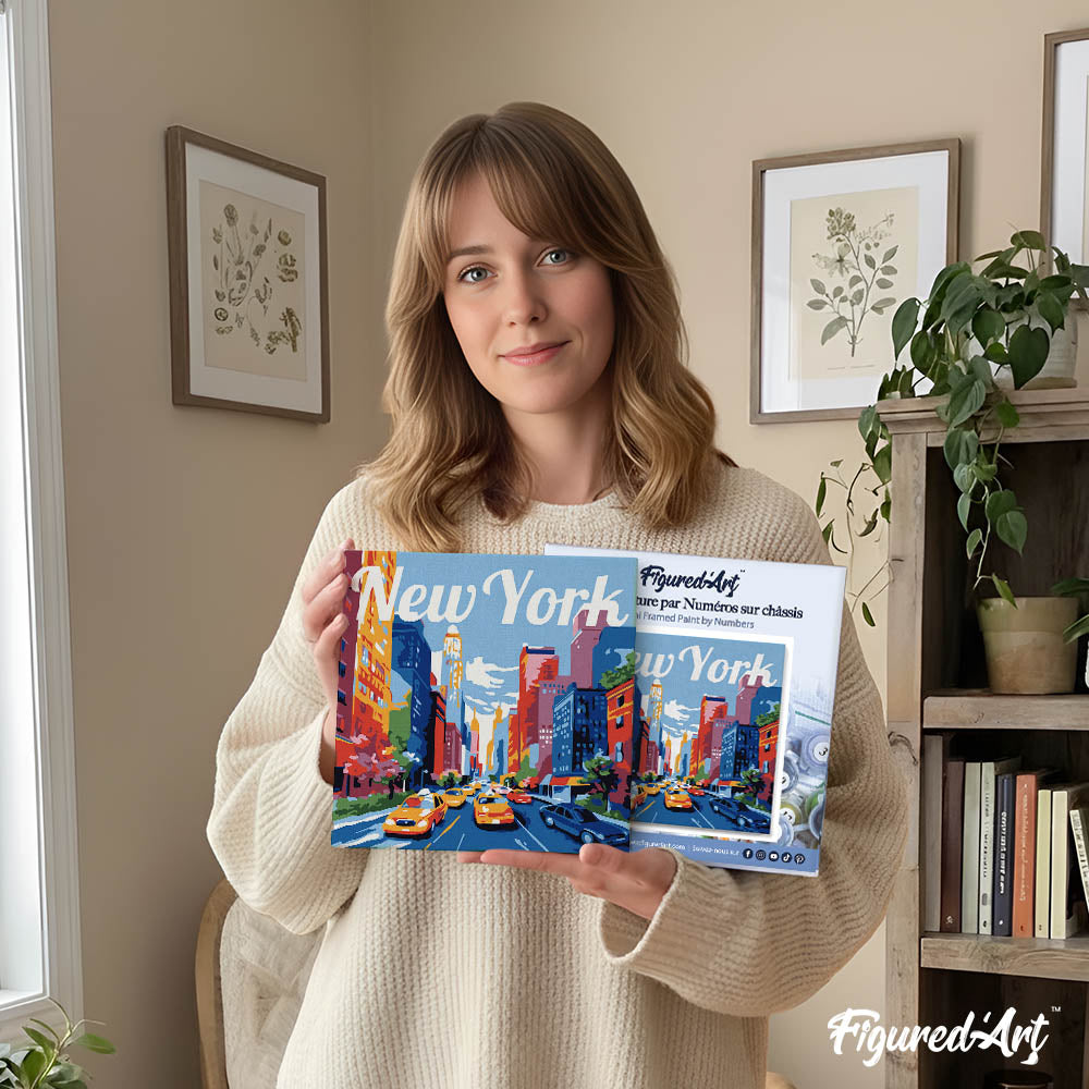 Mini Peinture Par Numéros 20X20Cm Avec Cadre New York