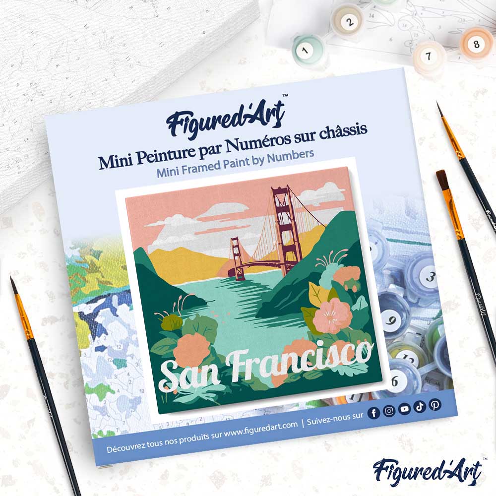 Mini Peinture Par Numéros 20X20Cm Avec Cadre San Francisco