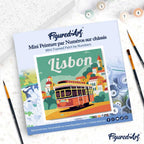 Mini pintura por números 20x20cm con marco Lisboa