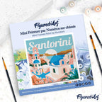 Mini Peinture Par Numéros 20X20Cm Avec Cadre Lever De Soleil À Santorin