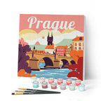 Mini Peinture Par Numéros 20X20Cm Avec Cadre Prague
