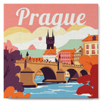 Mini Peinture Par Numéros 20X20Cm Avec Cadre Prague