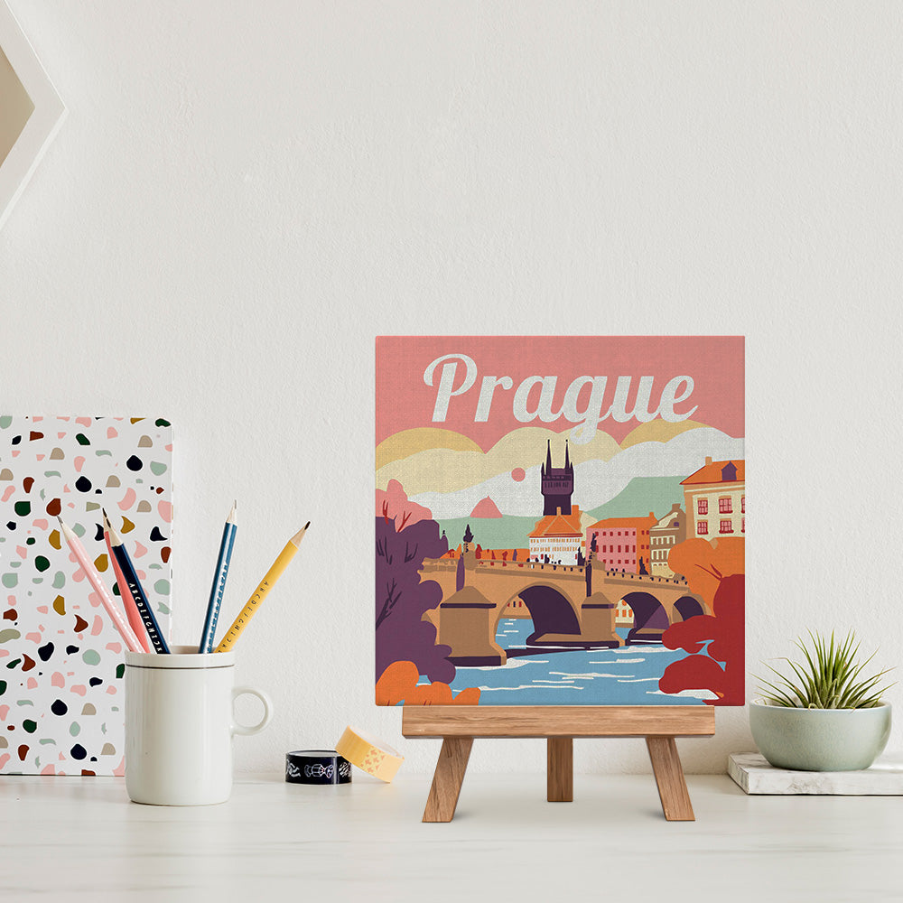 Mini Peinture Par Numéros 20X20Cm Avec Cadre Prague