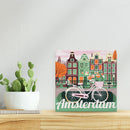 Mini Peinture Par Numéros 20X20Cm Avec Cadre Vélo À Amsterdam