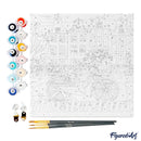 Mini Peinture Par Numéros 20X20Cm Avec Cadre Vélo À Amsterdam