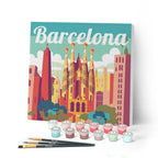 Mini Peinture Par Numéros 20X20Cm Avec Cadre Sagrada À Barcelone