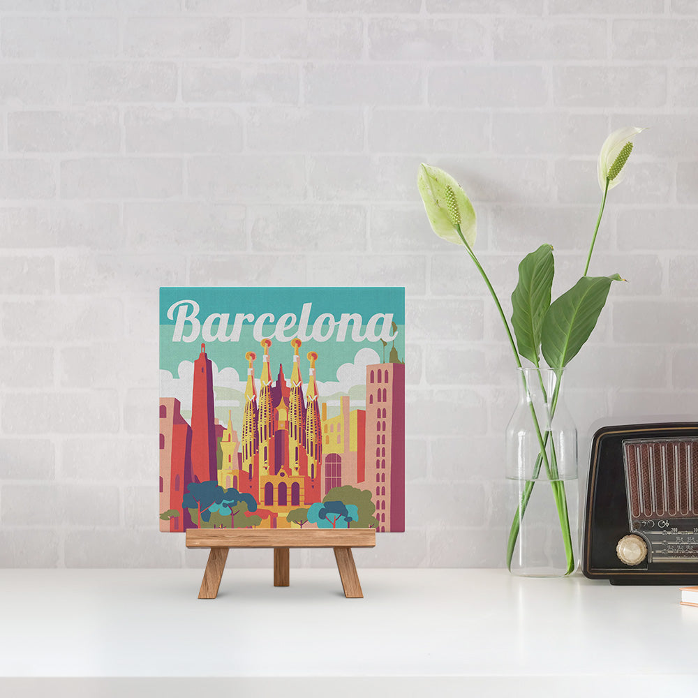Mini Peinture Par Numéros 20X20Cm Avec Cadre Sagrada À Barcelone