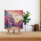 Mini Peinture Par Numéros 20X20Cm Avec Cadre Colisée De Rome
