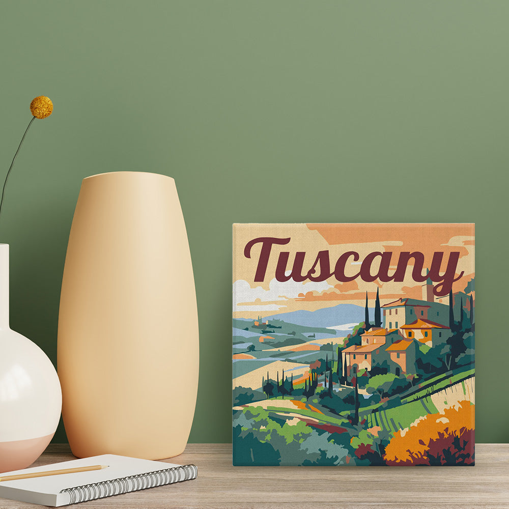 Mini Peinture Par Numéros 20X20Cm Avec Cadre Été En Toscane