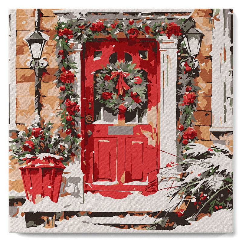 Mini Peinture par Numéros 20x20cm avec cadre Porte Rouge