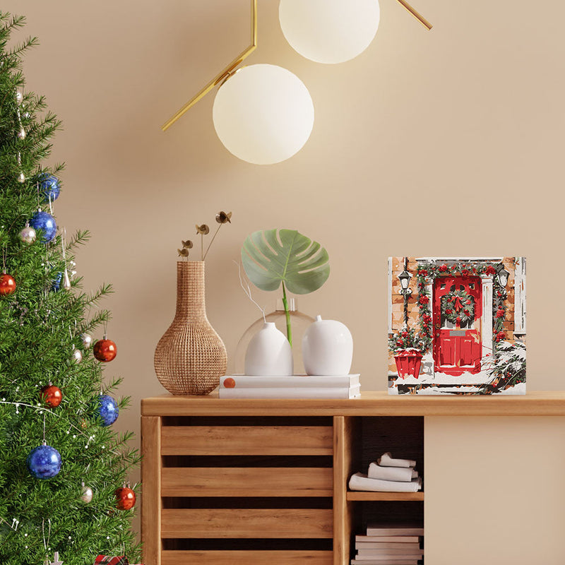 Mini Peinture Par Numéros 20X20Cm Avec Cadre Porte Rouge