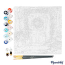 Mini Peinture Par Numéros 20X20Cm Avec Cadre Porte Rouge