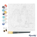 Mini Peinture Par Numéros 20X20Cm Avec Cadre Famille De Pingouins Sous La Neige