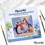 Mini Paint by Numbers 20x20cm with Frame Penguin Family in the Snow