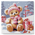 Mini Peinture Par Numéros 20X20Cm Avec Cadre Ours En Peluche Et Cadeaux