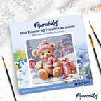 Mini Peinture Par Numéros 20X20Cm Avec Cadre Ours En Peluche Et Cadeaux