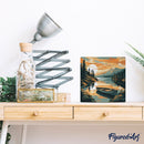 Mini Peinture Par Numéros 20X20Cm Avec Cadre Lac De Montagne Et Canoë