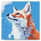 Mini Peinture Par Numéros 20X20Cm Avec Cadre Renard Et Ciel Bleu
