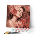 Mini Paint By Numbers 20X20Cm With Frame Sleeping Beauty With Camellias