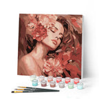 Mini Paint By Numbers 20X20Cm With Frame Sleeping Beauty With Camellias