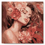 Mini Paint By Numbers 20X20Cm With Frame Sleeping Beauty With Camellias