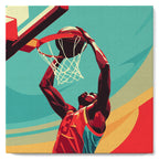 Mini Peinture Par Numéros 20X20Cm Avec Cadre Affiche Sportive Basket
